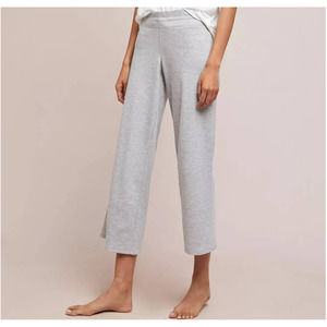 Varley Women's Small Navarro Wide Leg Track Pants Heather Gray Crop Elastic